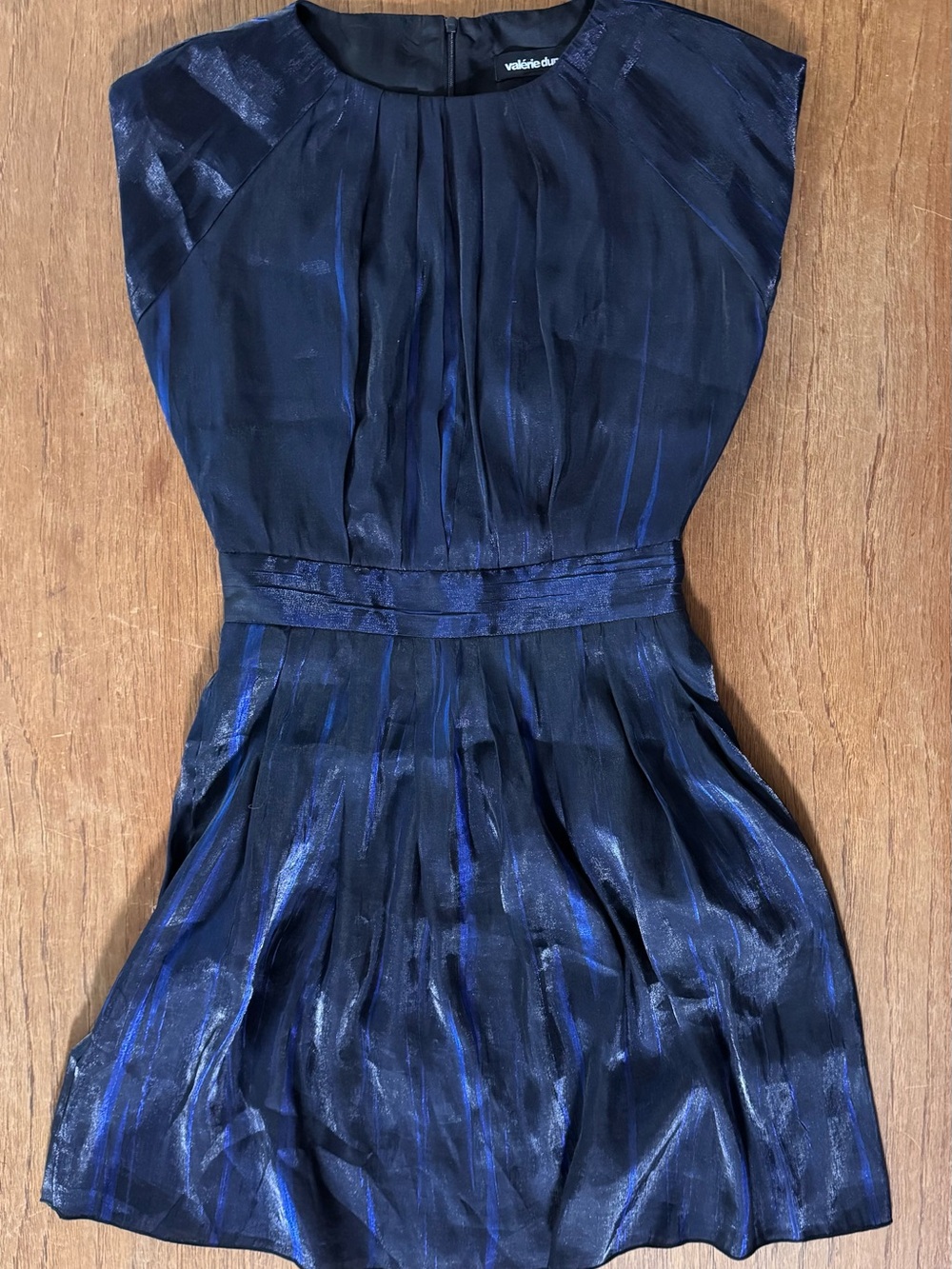 Y2K Valérie Dumaine Blue Black Iridescent Cocktail Dress XS Made in Canada